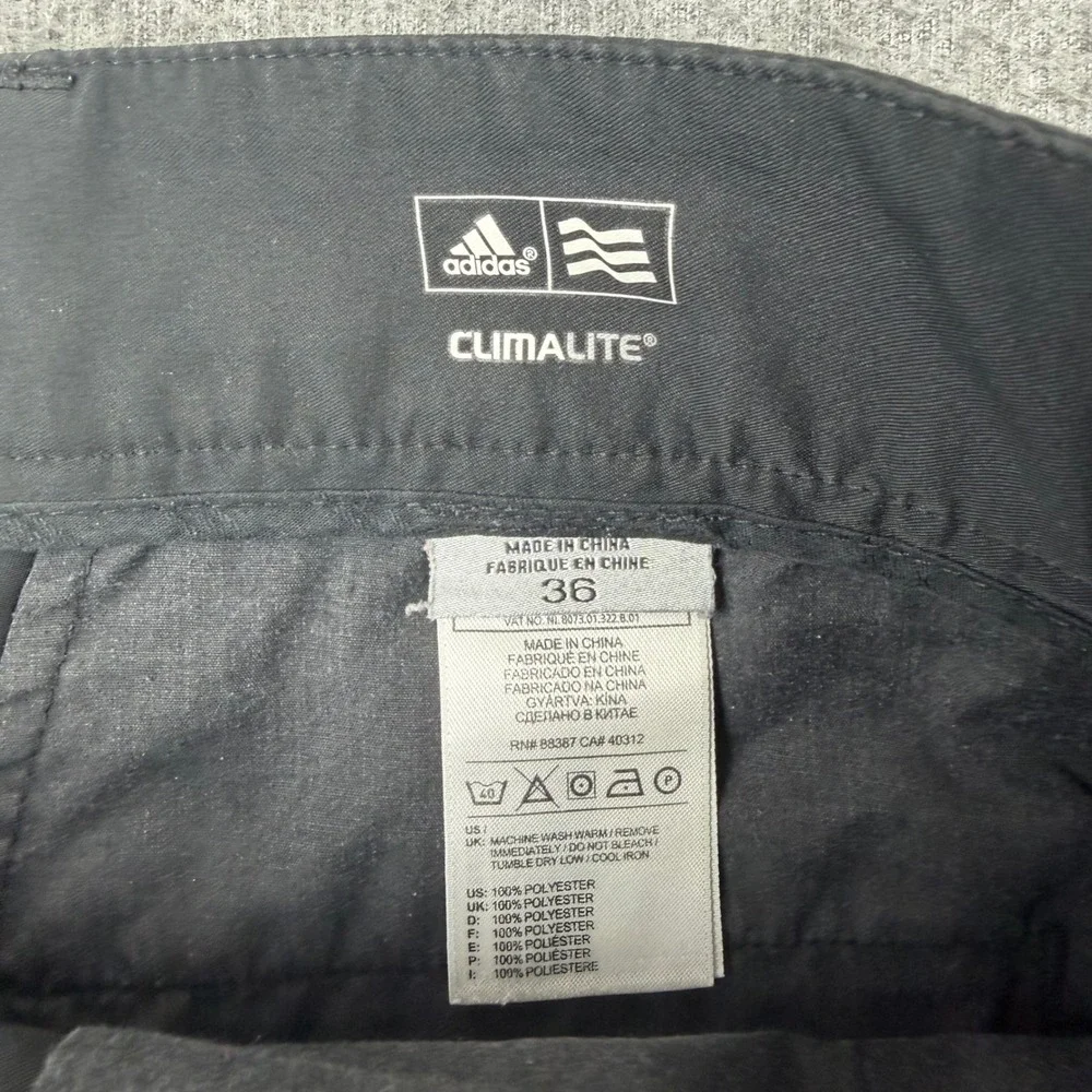 Adidas Golf Shorts Men's 36 Black Climalite Flat Front‎ Performance Athletic